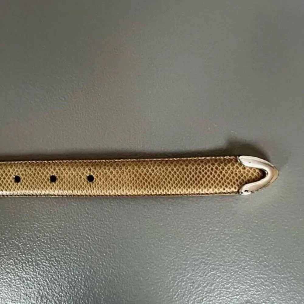 WCM NEW YORK WOMENS REPTILE BELT TAN SIZE 16